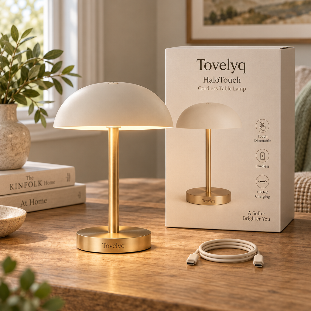 Tovelyq HaloTouch Rechargeable Touch Ambient Table Lamp image 5