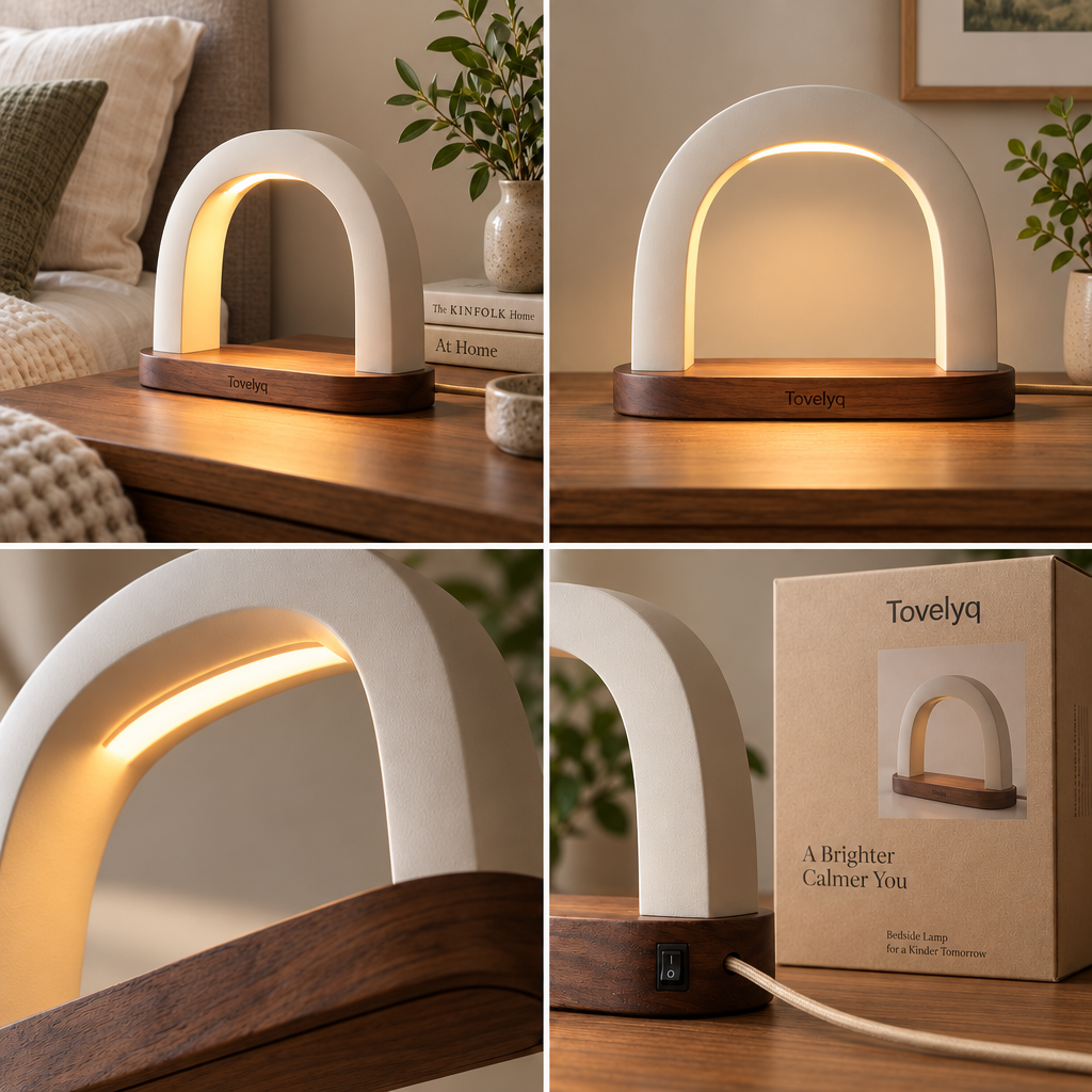 Tovelyq ArcCalm Minimalist Arch Bedside Lamp image 3
