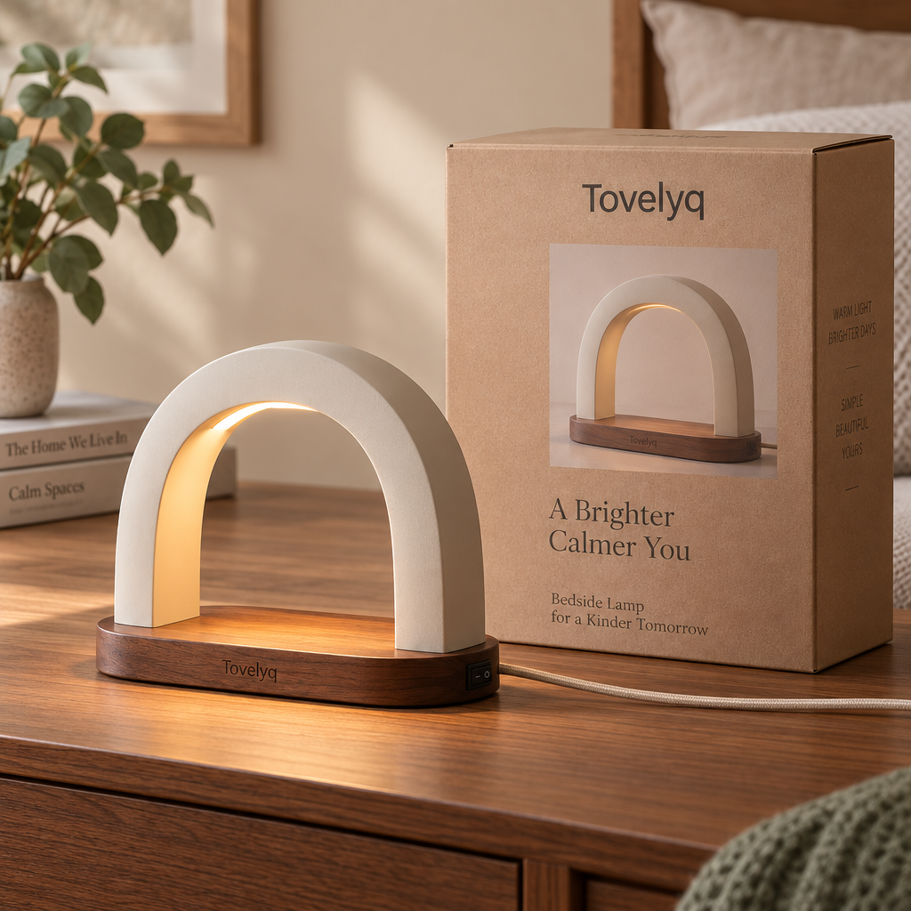 Tovelyq ArcCalm Minimalist Arch Bedside Lamp image 5