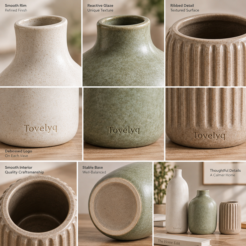 Tovelyq NordicVessel Nordic Ceramic Vase Set image 4