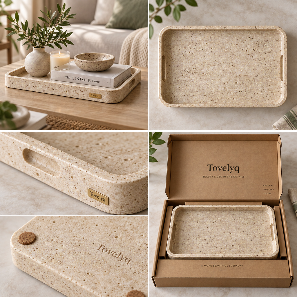 Tovelyq TerraServe Natural Texture Decorative Tray image 3