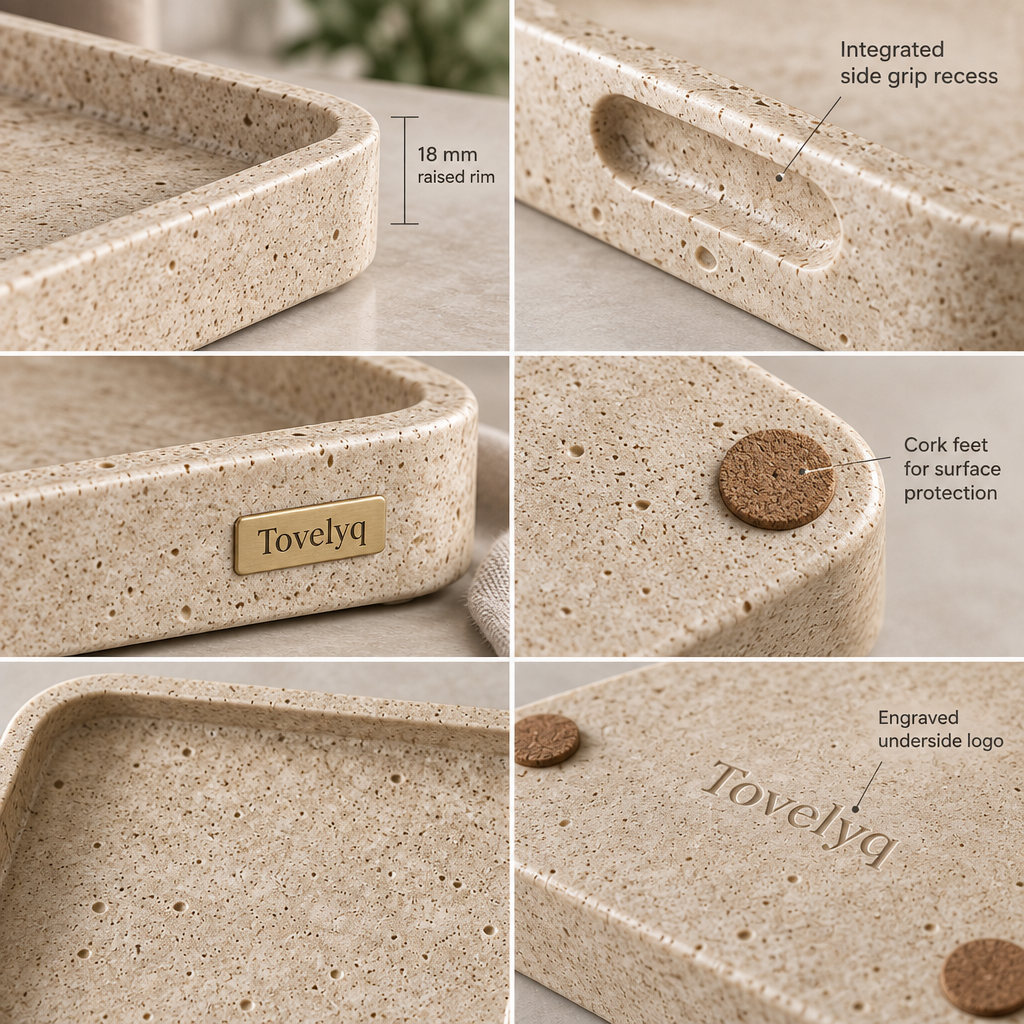 Tovelyq TerraServe Natural Texture Decorative Tray image 4