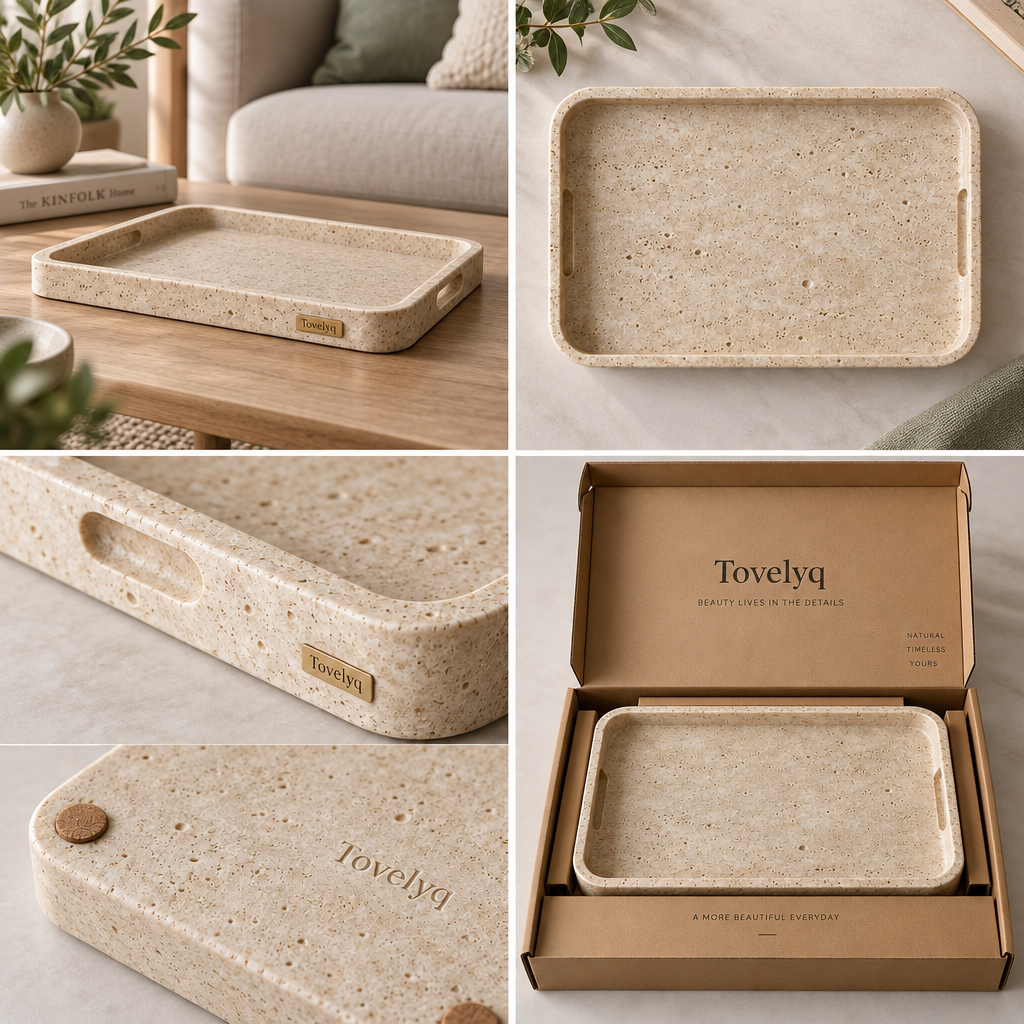 Tovelyq TerraServe Natural Texture Decorative Tray image 5