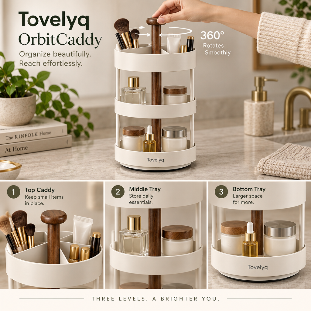 Tovelyq OrbitCaddy Rotating Desktop Organizer image 3