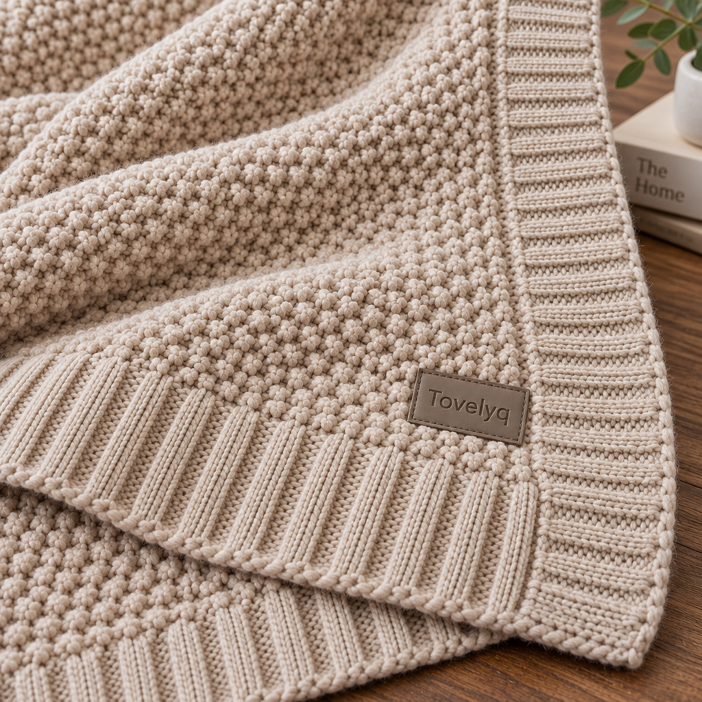 Tovelyq KnitNest Soft Knitted Sofa Throw image 4