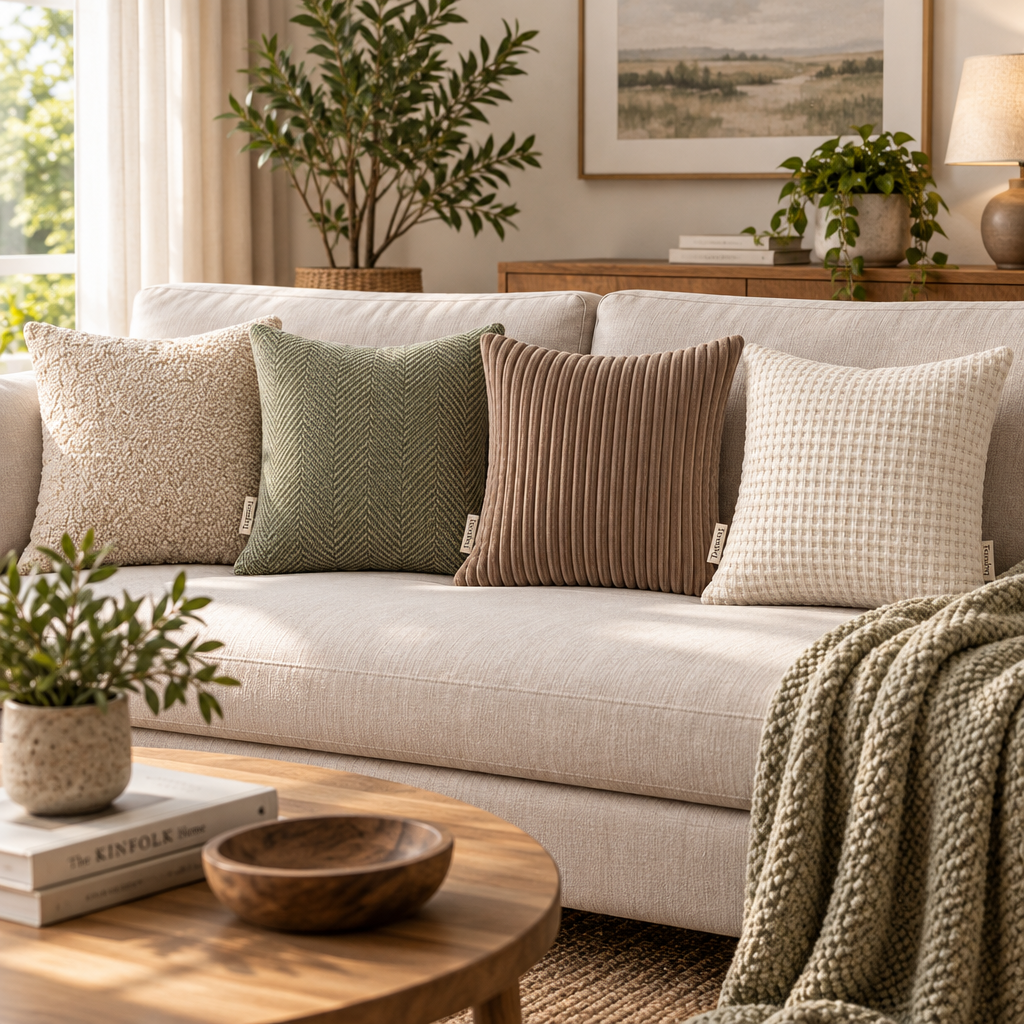 Tovelyq TextureQuartet Premium Textured Cushion Cover Four-Piece Set product view