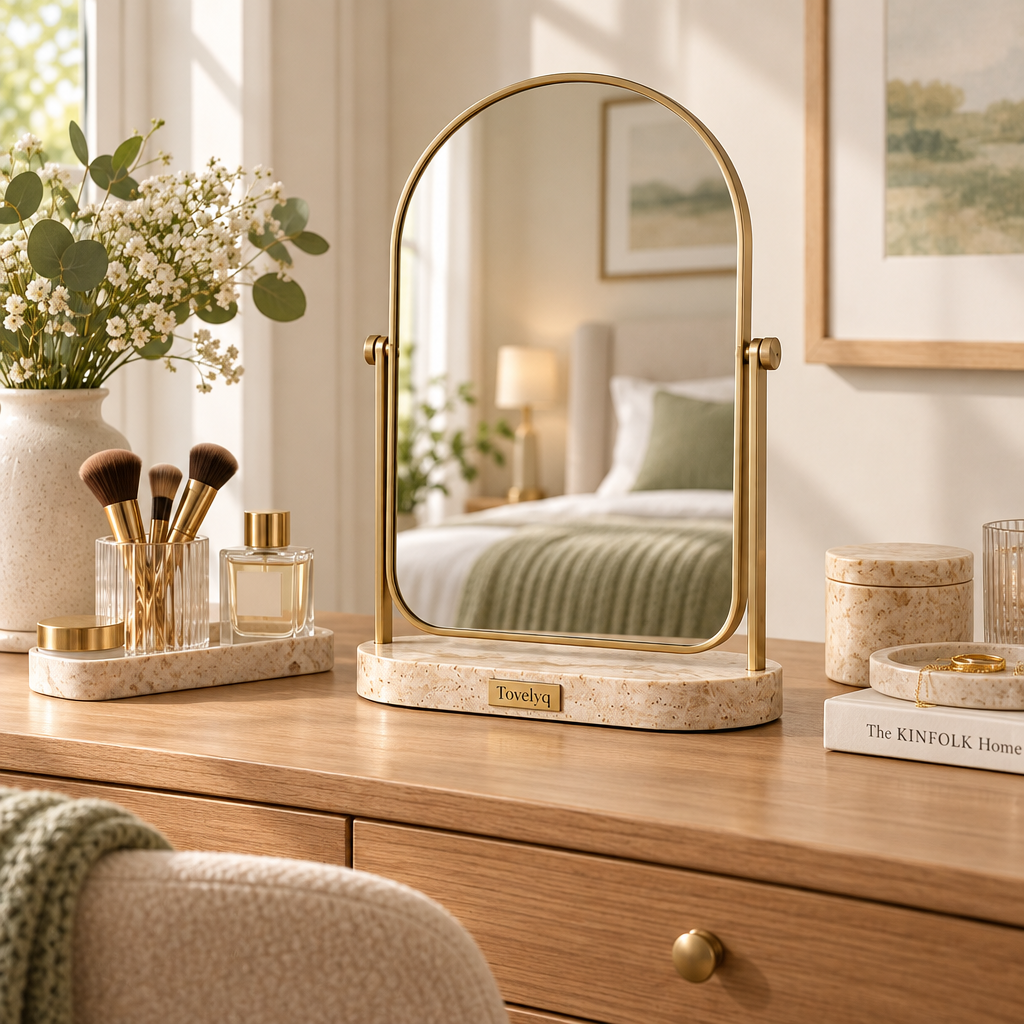 Tovelyq ArchReflect Arched Desktop Vanity Mirror product view